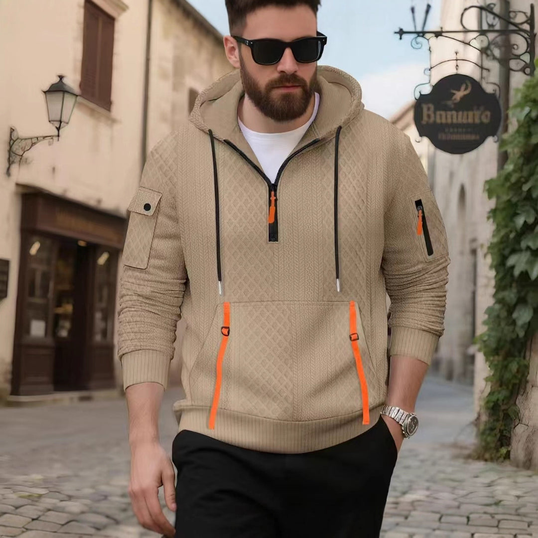 Men's sporty hoodie with innovative structural design Lune London
