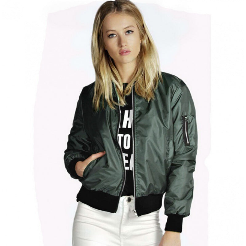 Women's bomber jacket with a shiny surface and practical pockets Lune London