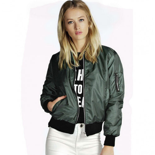 Women's bomber jacket with a shiny surface and practical pockets Amarae