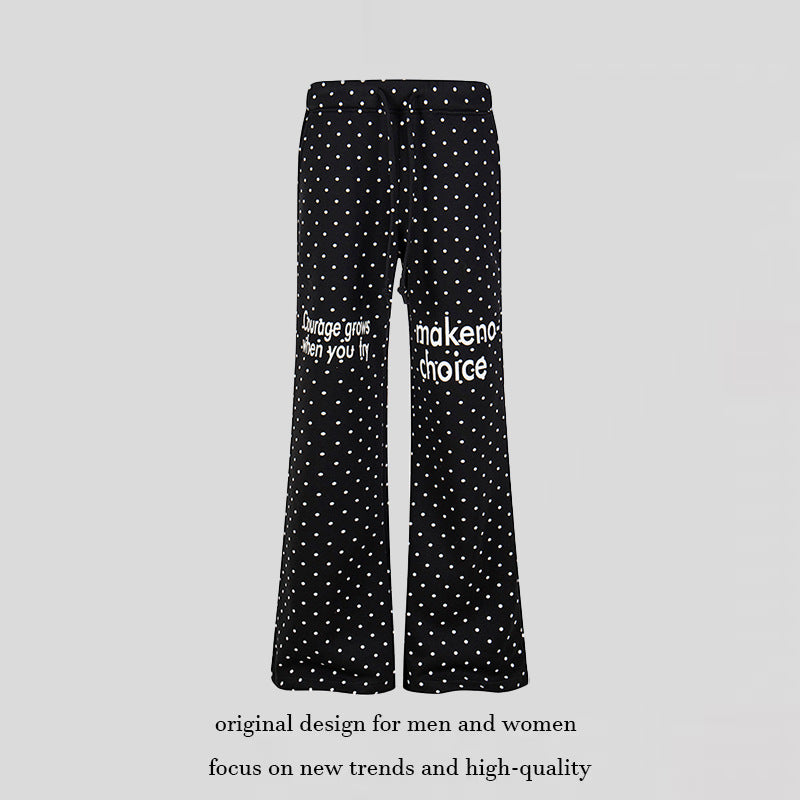 Women's Wide Lounge Pants with Drawstring, Flared Leg and Statement Print Amarae