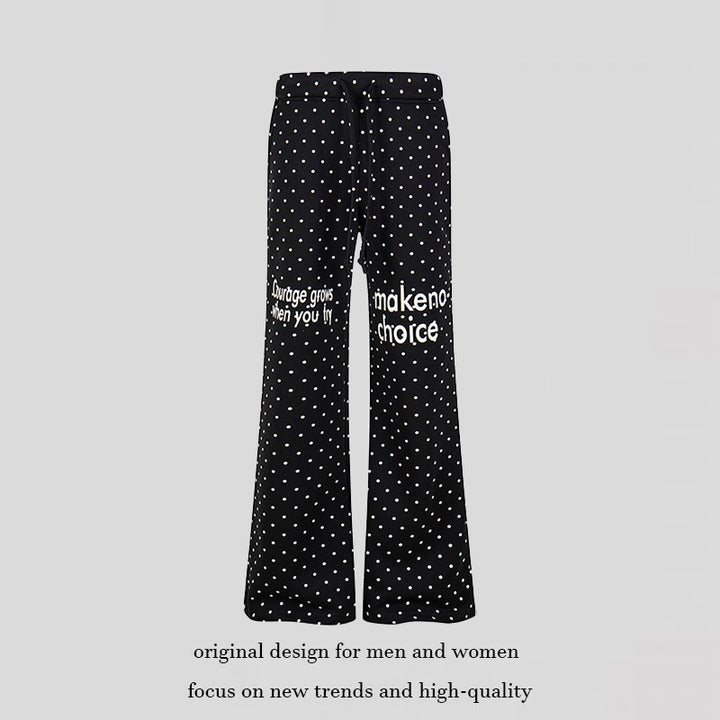 Women's Wide Lounge Pants with Drawstring, Flared Leg and Statement Print Amarae