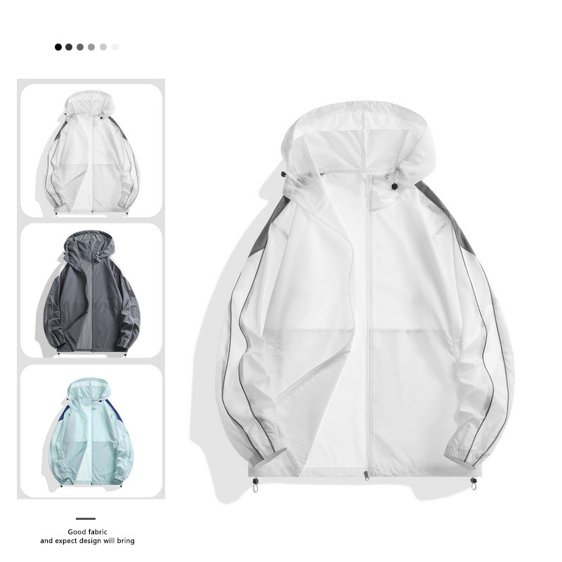 Ladies lightweight windbreaker with adjustable hood and breathable inserts Amarae