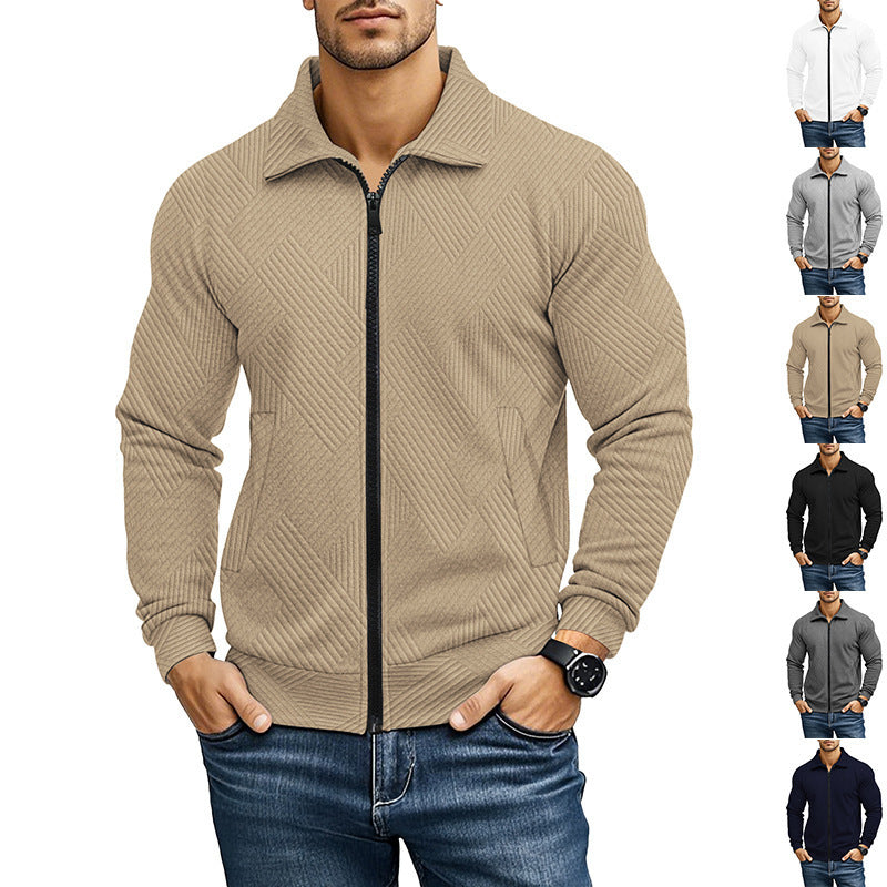 Men's knit jacket with structured design and sporty collar Lune London