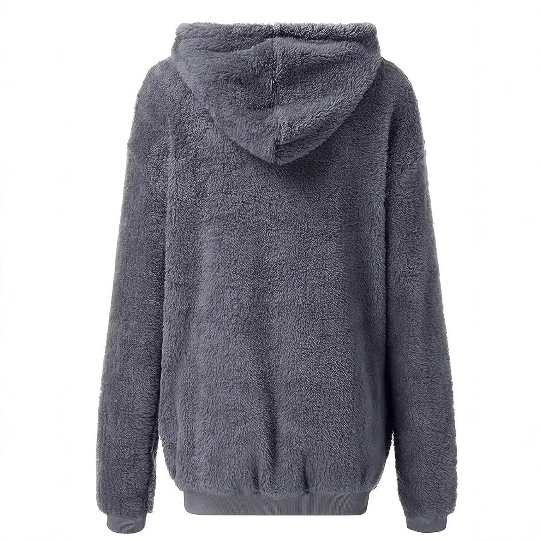 Ladies Soft Hooded Jacket with Zipper Closure and Chic Practical Design