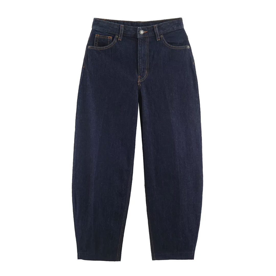 Women Highwaist Relaxed Tapered Jeans with Conical Leg Amarae