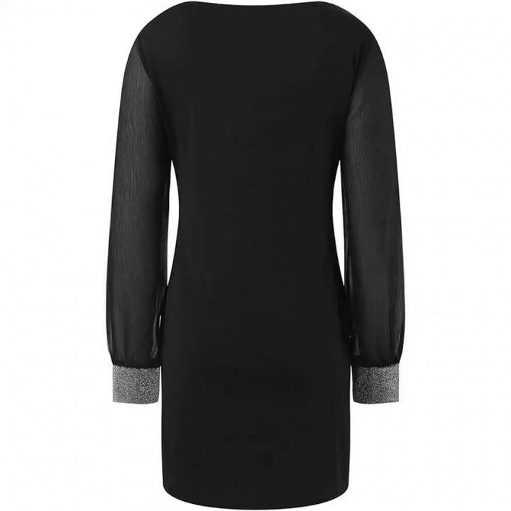 Robe élégante pour femmes avec des manches transparentes et un décolleté en V Chic & Stil