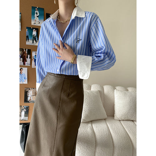 Women's Classic Shirt Blouse with Fine Stripes Chic & Stil