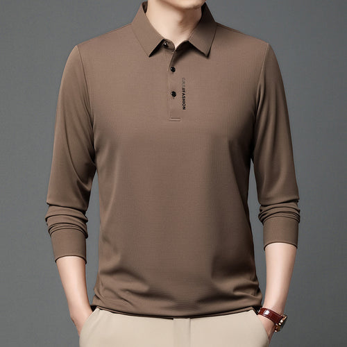 Long sleeve polo shirt for men, trendy, with breathable properties Amarae