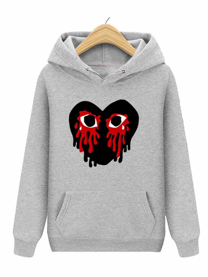 Sporty hoodie for women with creative heart pattern Lune London