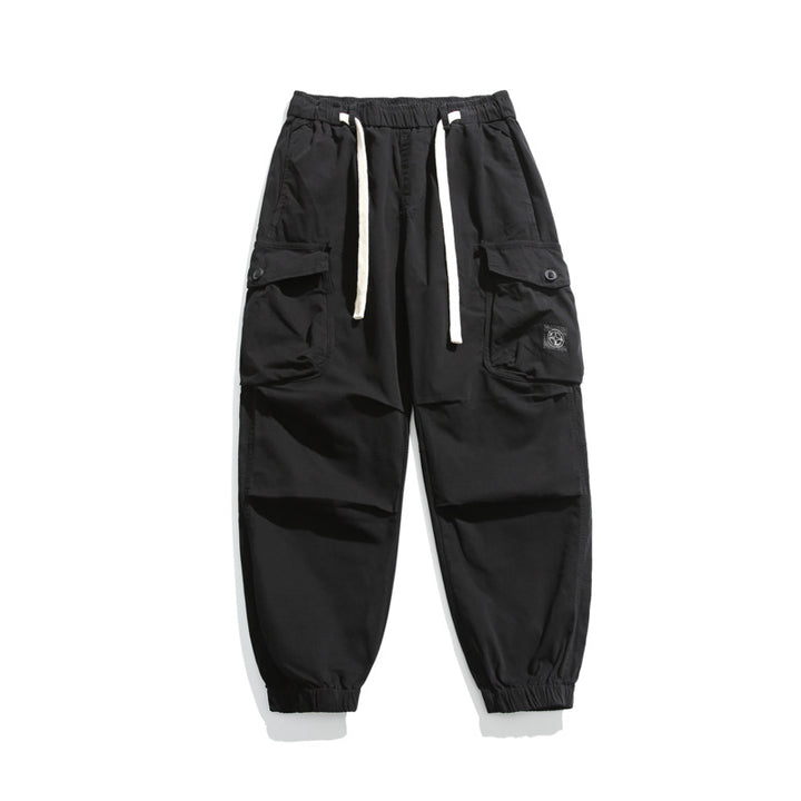 Men's cargo pants with elastic waistband and numerous pockets Lune London