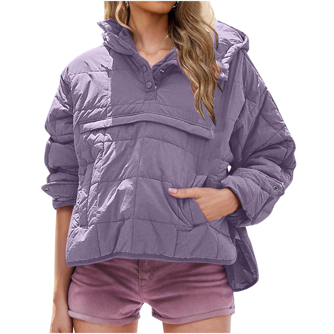 Ladies casual quilted jacket with hood and side pockets Lune London
