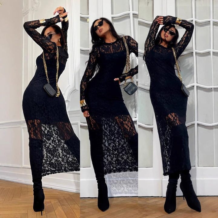 Elegant lace midi dress Lune London