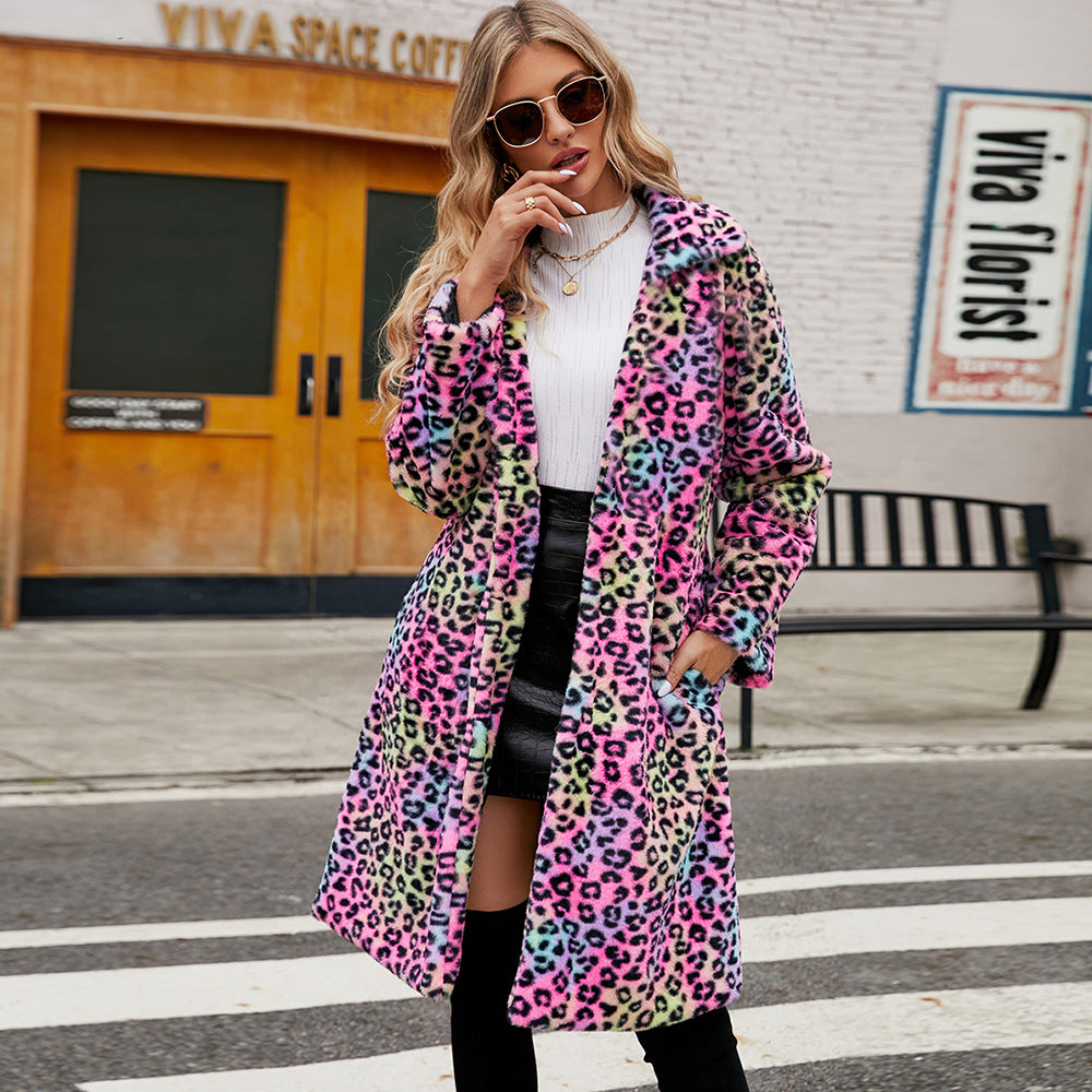 Women Luxury Leopard Fur Coat Lune London