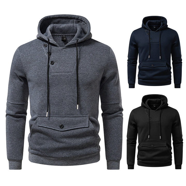 Men Stylish Hooded Sweatshirts with Chic and Stylish Button Details