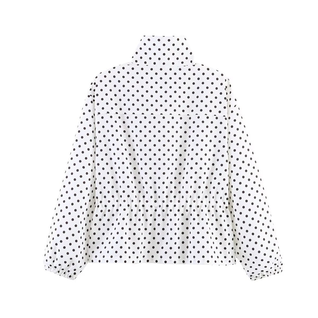 Women Lightweight Quilted Blouson Jacket with Stand-Up Collar and Elastic Cuffs Amarae