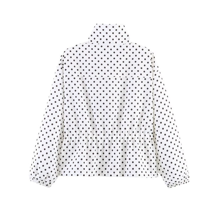Women Lightweight Quilted Blouson Jacket with Stand-Up Collar and Elastic Cuffs Amarae