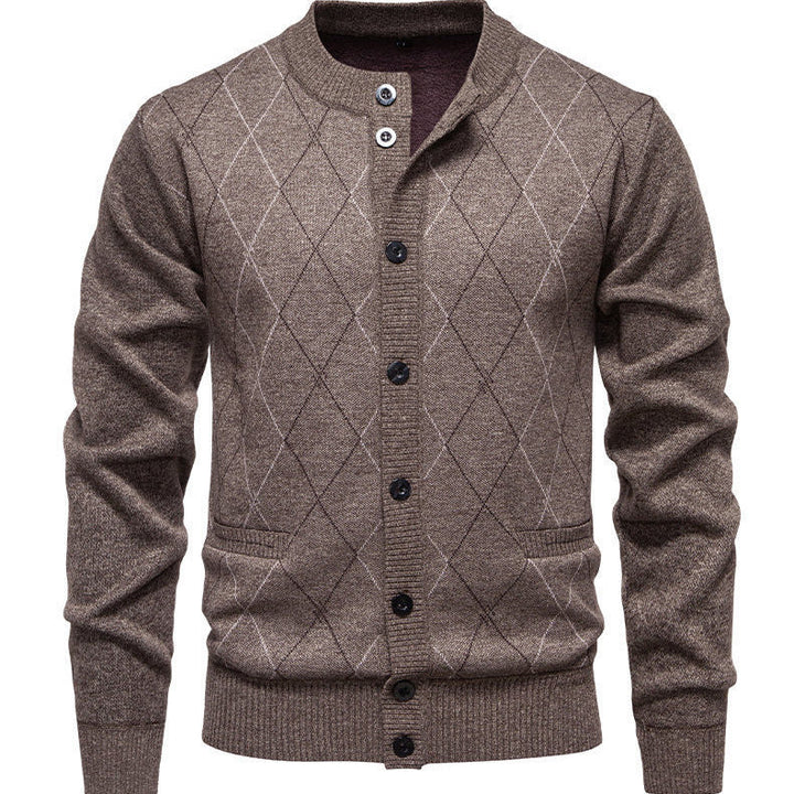Men's Stylish Cardigan with Diamond-Shaped Pattern Lune London