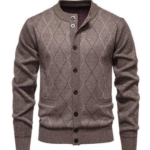 Men's Stylish Cardigan with Diamond-Shaped Pattern Amarae