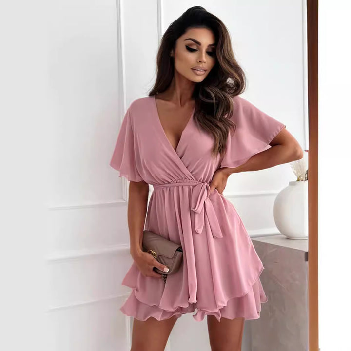 Lune London draped mini wrap dress for women