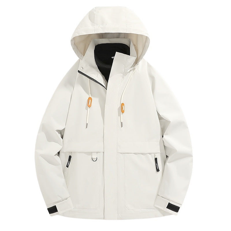 Men's waterproof outdoor jacket with adjustable hood and practical pockets Lune London