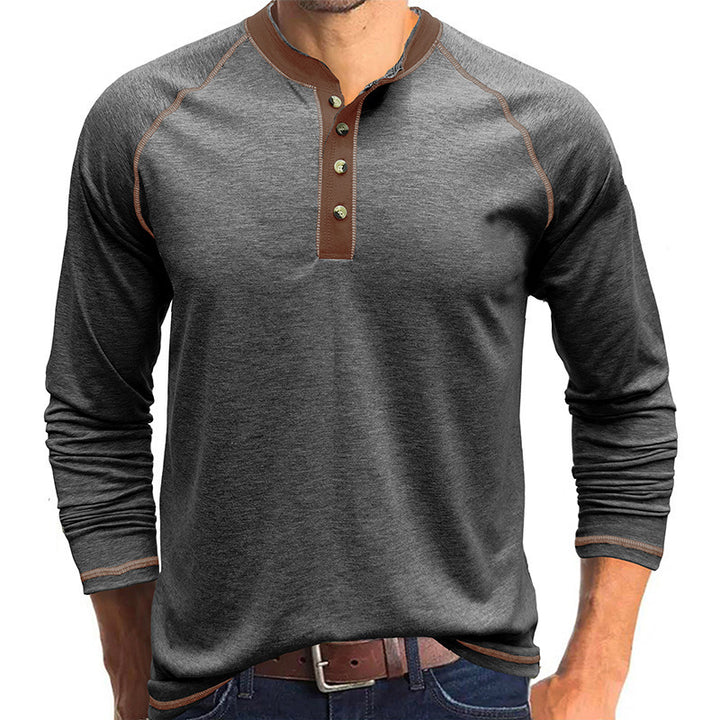 Men's long sleeve shirt with button placket and contrasting details Lune London