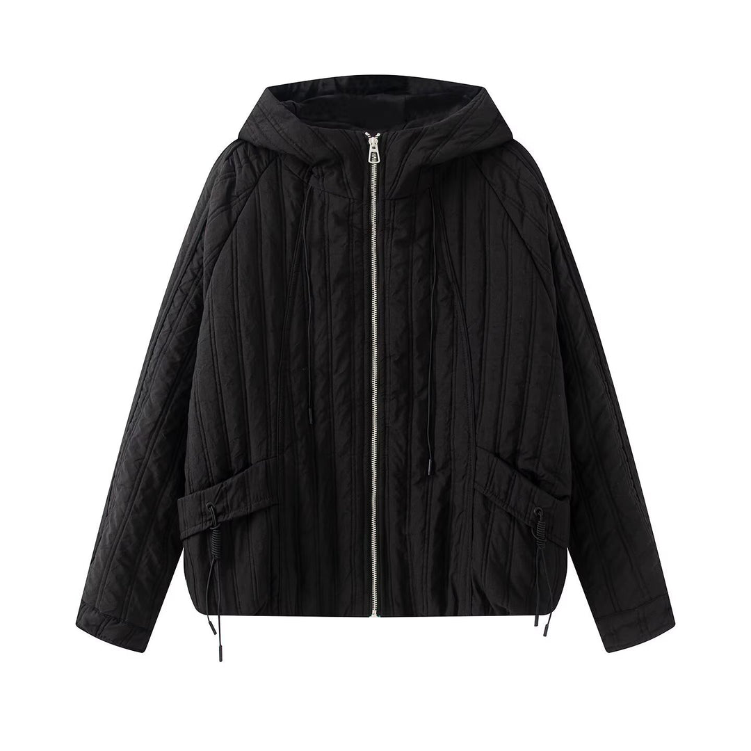 Women's padded jacket with hood, drawstring and loose fit Amarae