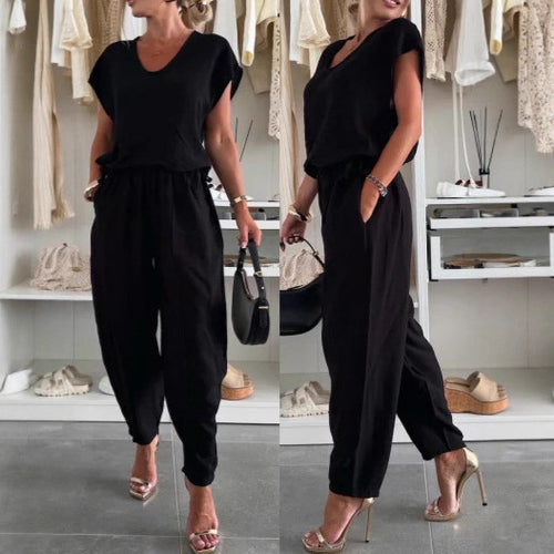 Combinaison décontractée pour femmes avec taille élastique et poches Chic & Stil