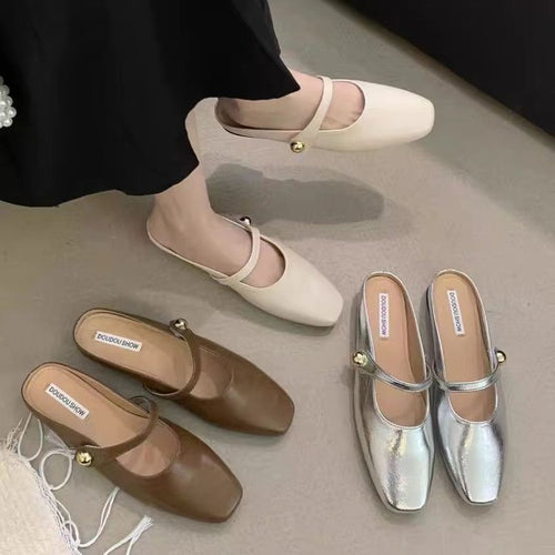 Ladies Stylish Ballerinas with Shiny Upper Material and Elegant Buckle Amarae