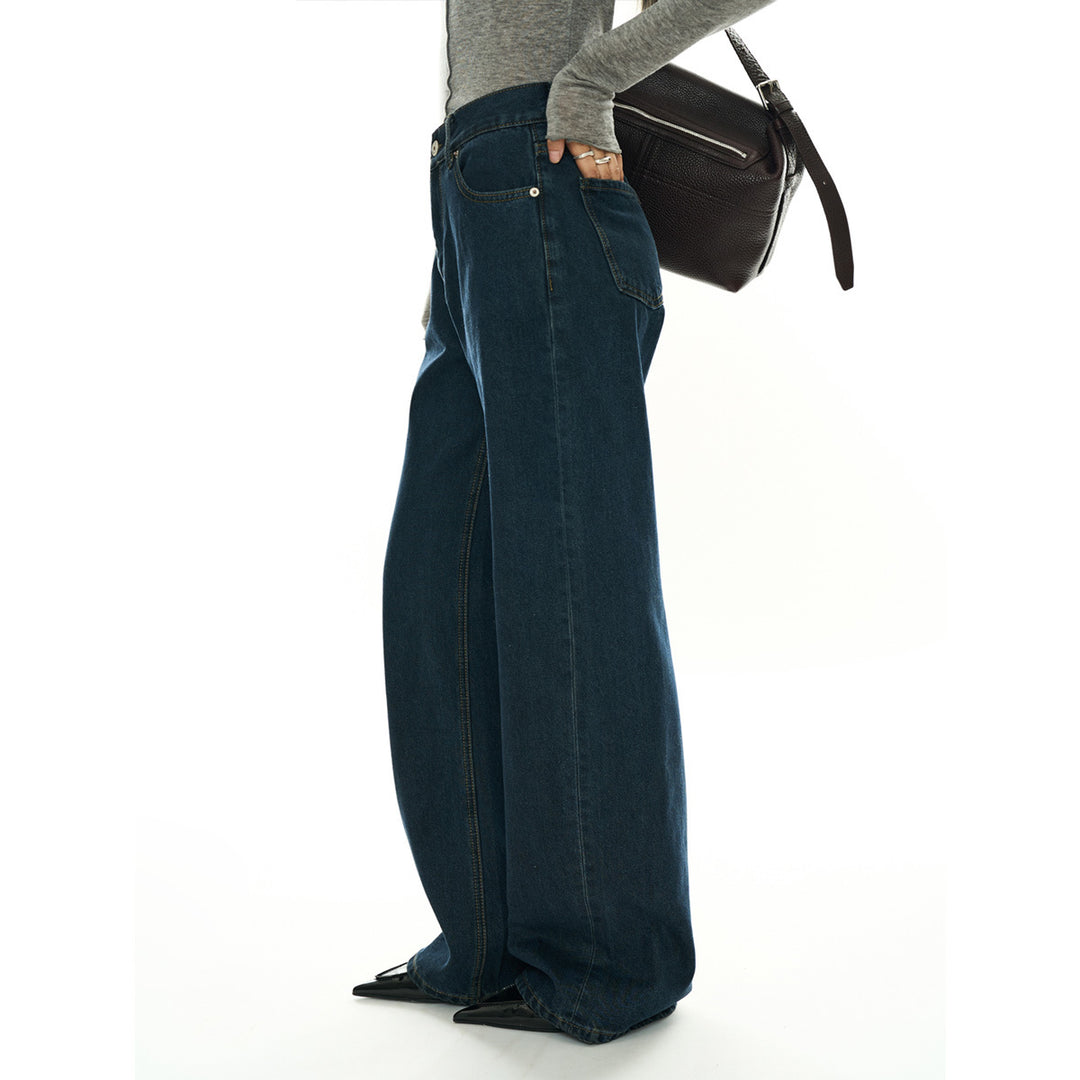 Women's Extra Wide High Waist Denim Baggy Jeans with Low Crotch Amarae