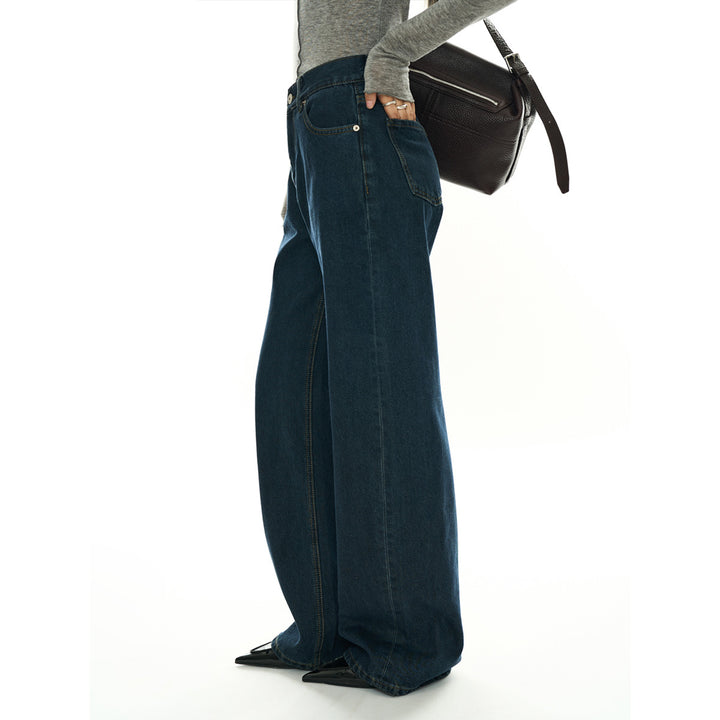 Women's Extra Wide High Waist Denim Baggy Jeans with Low Crotch Amarae