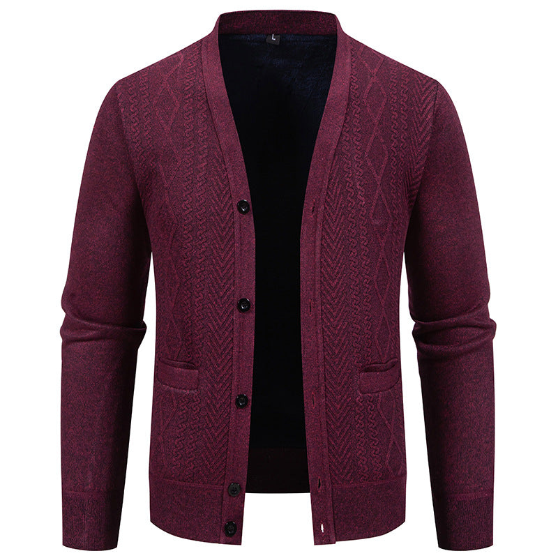 Men's classic cardigan with structured design and practical pockets Lune London
