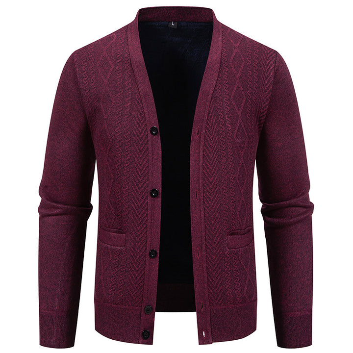 Men's classic cardigan with structured design and practical pockets Lune London