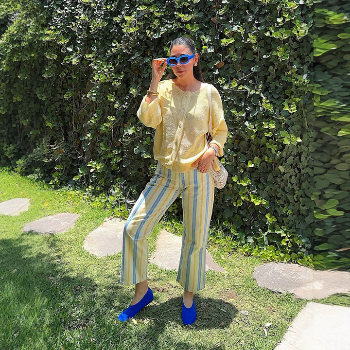 Women's Lightweight High-Waist Linen Pants with Wide Leg, Side Pockets & Long Side Slits Amarae