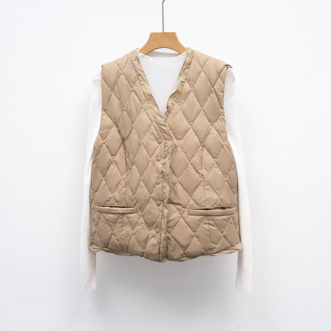 Ladies quilted vest with asymmetrical cut Amarae