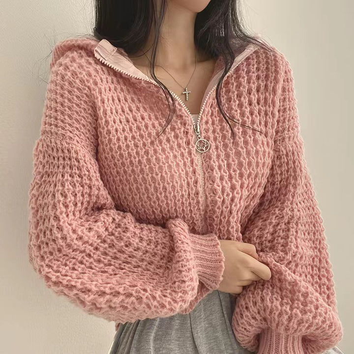 Cardigan féminin tendance avec fermeture éclair et coupe ample Chic & Stil