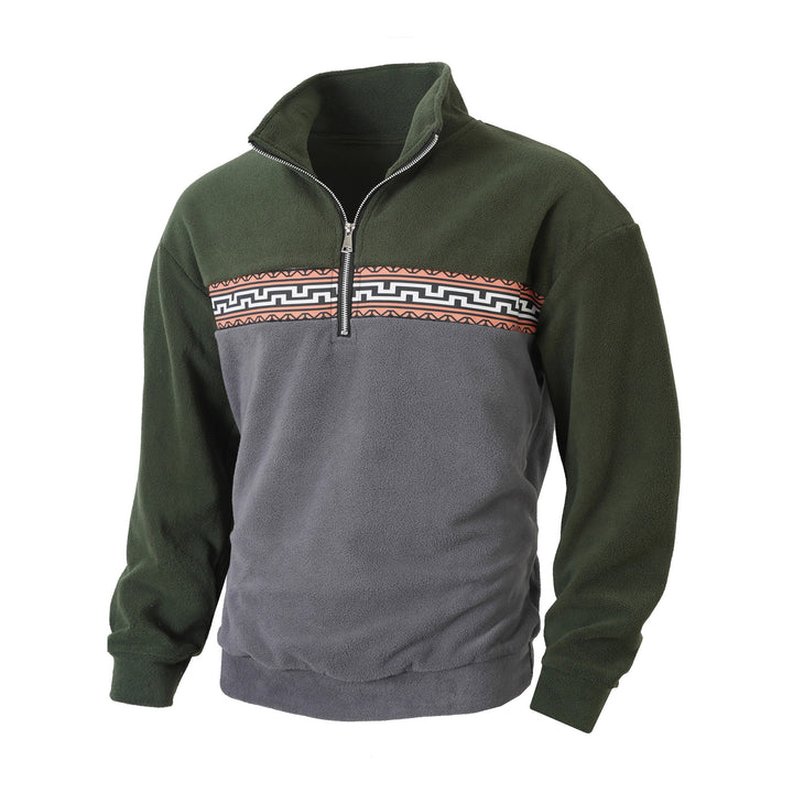 Fleece pullover for men with modern zipper and creative design Lune London
