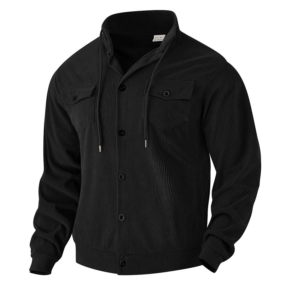 Textured corduroy utility shirt for men with practical chest pockets Lune London