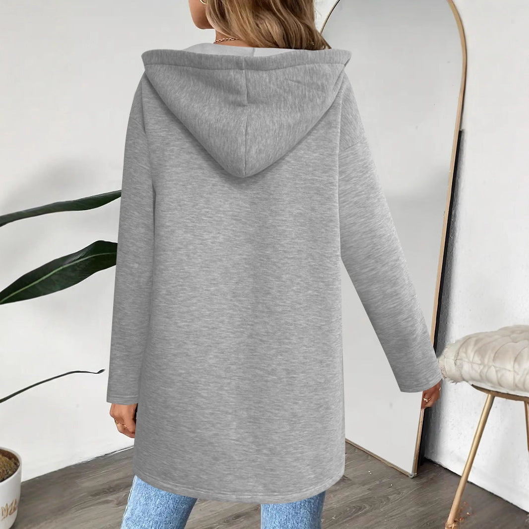 Long fashion jacket for women with zipper Lune London
