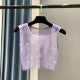 Lune London | Sexy Mesh Flash Diamond Fishnet Vest Nightclub Perspective Hot Girl T-Shirt Top