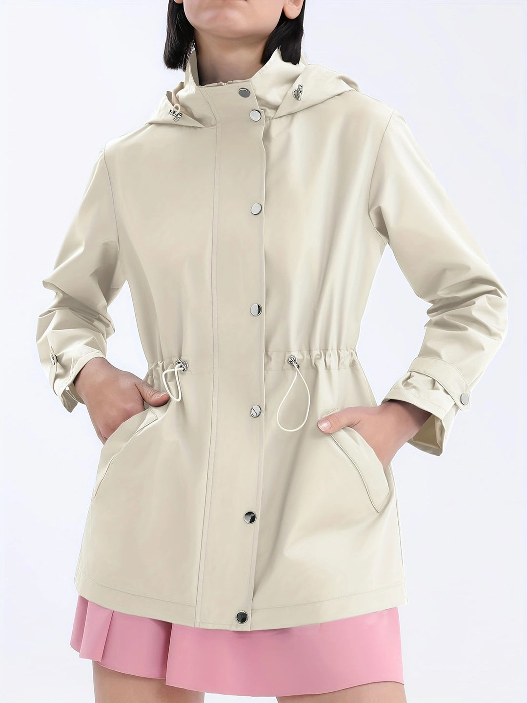 Veste de transition pour femme avec cordon de taille ajustable et poches pratiques Chic & Stil