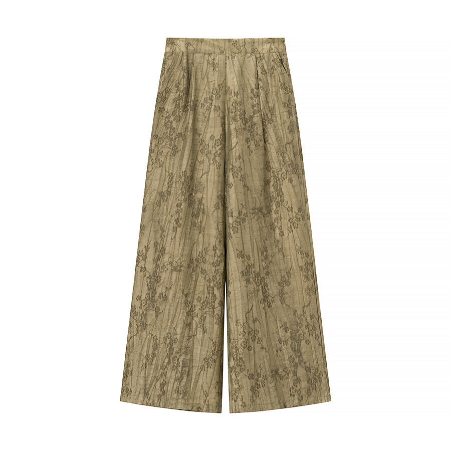 Women's Two-Piece Loungewear Set made of Light Viscose with Shirt Blouse and Wide Pleated Culottes Amarae
