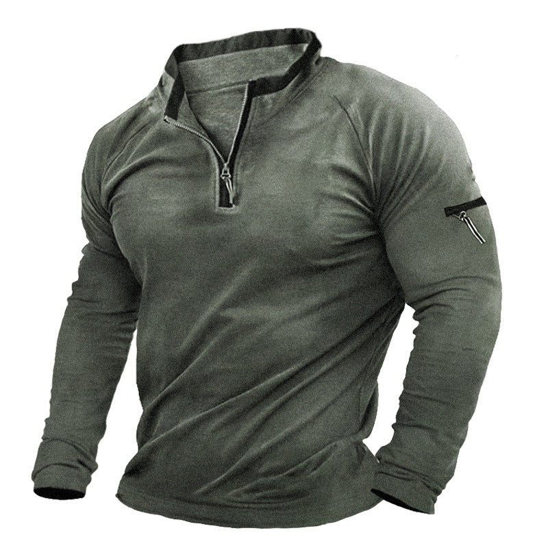 Men's sweater with half-zip closure and practical pockets Lune London