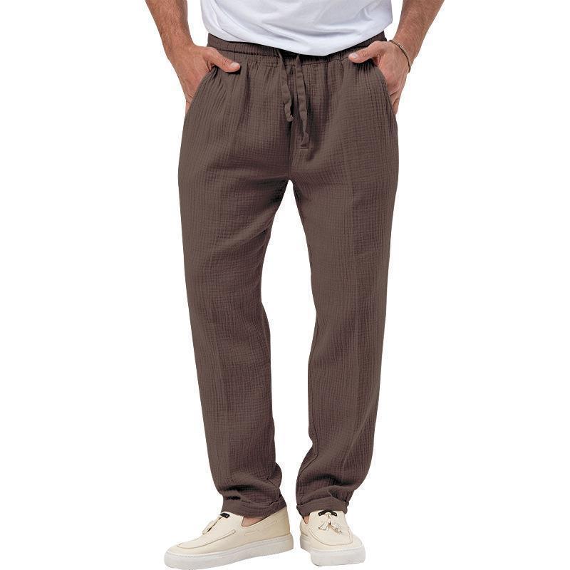Casual linen pants for men with elastic waistband and practical side pockets Lune London