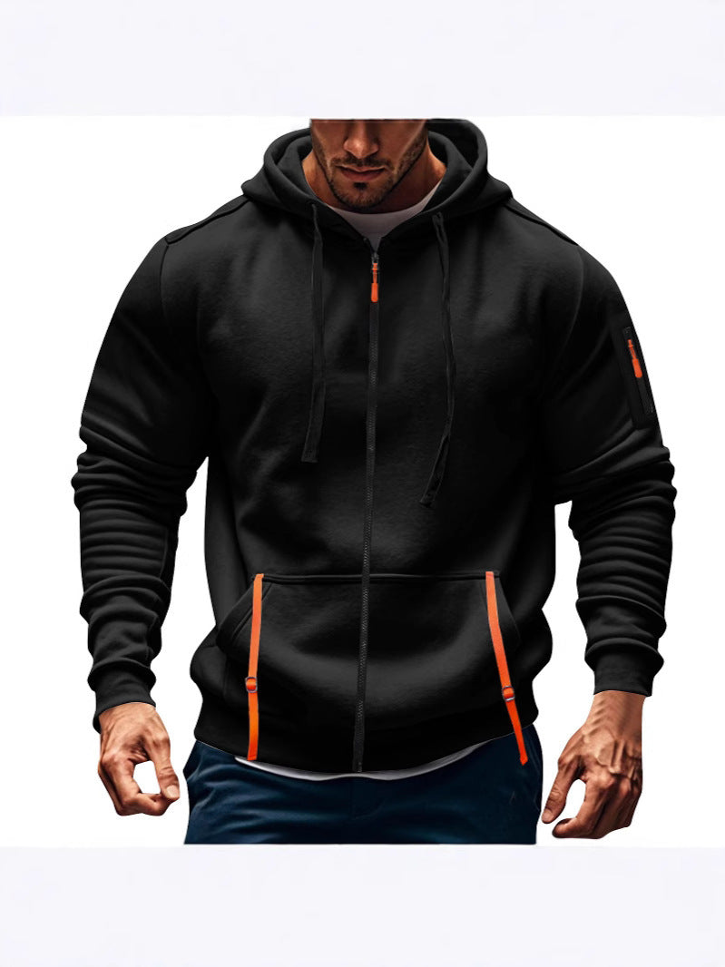 Sporty hooded jacket for men with practical zip pockets Lune London