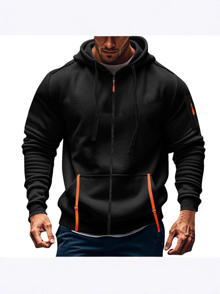 Sporty hooded jacket for men with practical zip pockets Lune London
