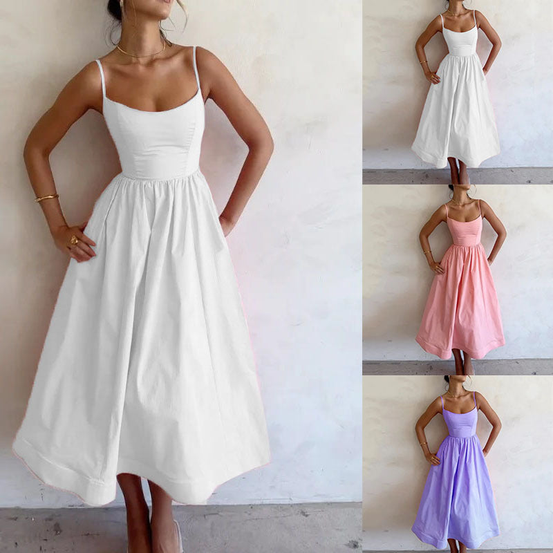 Maxi dress for women with a timeless A-line silhouette and thin straps Lune London
