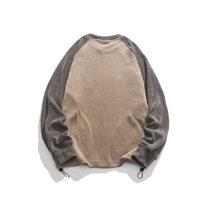 Unisex Oversize Cord Sweatshirt with Raglan Sleeves, Kangaroo Pockets and Drawstring Hem Amarae