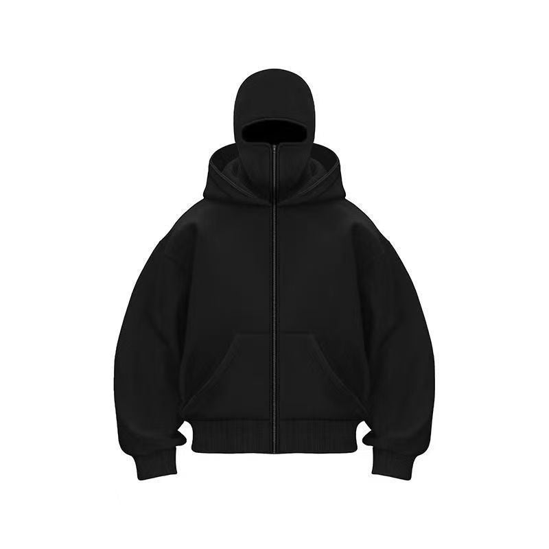 Stylish hoodie jacket for women with integrated face protection Lune London