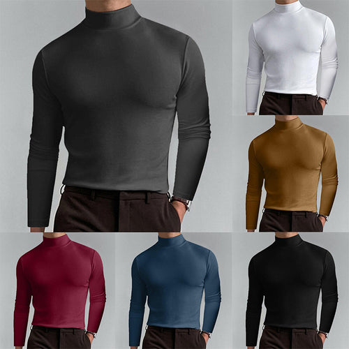 Men's elegant long sleeve T-shirt with high collar Amarae
