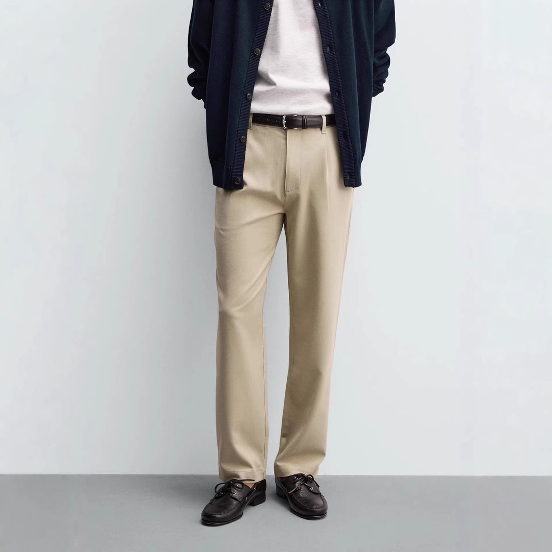 Men's straight-cut chino pants with crease Amarae
